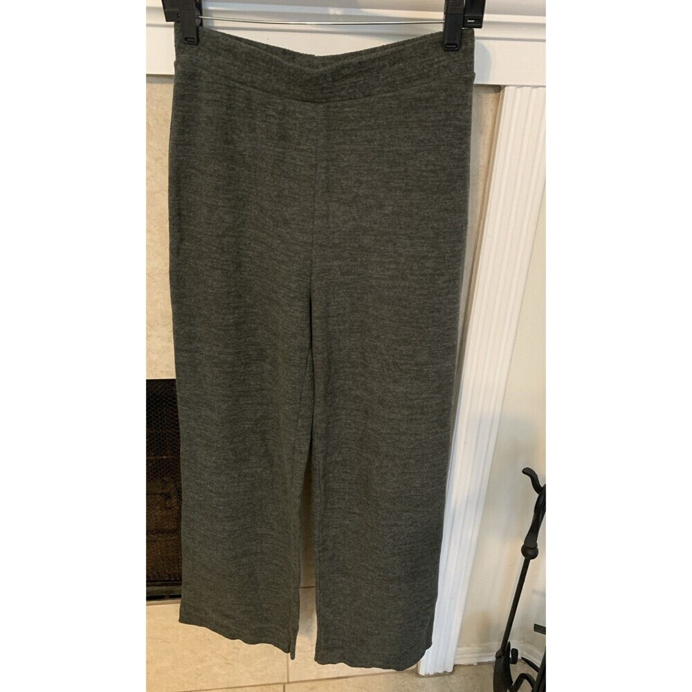 Zara Women's Grey Knit Wide-Leg Pants — Size M